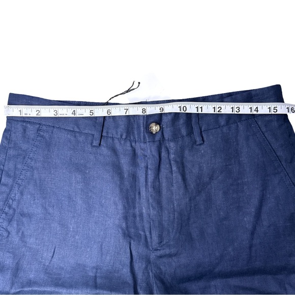 ZARA Men’s Navy Linen Shorts Size M NWT Lightweight Resortwear Summer Essential - Picture 4 of 7